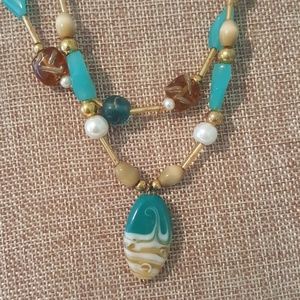 Two strand necklace - New.